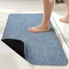 Alfombrilla de piso de color liso y lino sintético simple para baño y inodoro, de secado rápido, absorbente, resistente al desgaste y a prueba de polvo, de Amazon transfronterizo