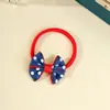 Acessórios de Festa de Independência Azul Bebê, Branco e Vermelho Mais Vendidos na Europa e América para Meninas, Elásticos de Cabelo Macios e Acessórios de Cabelo