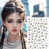Pegatinas para labios de chica guapa, pegatinas para uñas, pegatinas para cejas, pegatinas para uñas, acrílico metálico galvanizado, diy, cuentas hemisféricas plateadas, pegatinas de diamantes, maquillaje facial para ojos