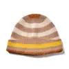 Venta al por mayor de fábrica Cachemira Transfronterizo Otoño/Invierno Nuevo Engrosado Bloque de Color Rayas Dobladillo Cálido Tejido Protección para Orejas Gorro para la Cabeza