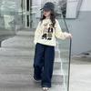 Suéteres de Otoño e Invierno para Niñas, Jeans, Ropa Infantil Nuevo Diseño 2025, Tejidos de Lana Dulces y a la Moda para Niños Medianos y Grandes