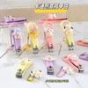 Cortador de unhas fofo de desenho animado com pingente de colher de orelha, mini cortador de unhas prático para casa, cortador de unhas para manicure