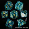 Juego de Mesa Dungeons & Dragons Color 7 Piezas traje Sing Multicolor Explosión Color Vidrio Azul Dados de Cristal RPG DND
