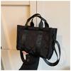 Bolsa de Mão Quadrada da Moda para Outono e Inverno, Bolsa Tote Grande Capacidade para o Trabalho, Bolsa de Ombro Transversal, Bolsa de Algodão