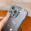 Brillante pedrería electrochapada Adecuado para funda de teléfono iPhone 17Pro con polvo de purpurina degradado de onda de agua Apple 16 Funda blanda 14