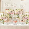 Accesorios para bodas transfronterizas, soportes de flores de acrílico transparente, arreglos florales para bodas de hotel, decoraciones de pared de fondo para bodas