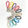 Chaveiro de corda trançada com anel duplo chaveiro de couro PU colorido novo pingente para bolsa feminina chaveiro para pendurar na cintura