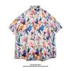 Marca Nueva de Tendencia Transfronteriza Primavera y Verano Camisa de Playa de Manga Corta Estampada Estilo Hong Kong para Hombre Holgada y Versátil Casual Camisa Floral para Pareja