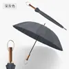 Paraguas Popular de 24 Varillas con Mango Largo, Extra Grande, Reforzado, Resistente al Viento, Paraguas Recto para Tres Personas, Venta al por Mayor y Logotipo Personalizado