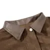 Chaqueta de trabajo retro americana Estilo Marca de moda Holgada Casual Otoño/Invierno Chaqueta de solapa de cuero PU Corta para hombre