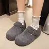 Colección de invierno 2026: Pantuflas de felpa estilo Birkenstock para mujer, versátiles, engrosadas y forradas de polar para mayor comodidad, diseño fácil de poner, zapatos cálidos de algodón y mocasines para mujer