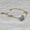 Anel Borboleta da Sorte Van Cleef lápis-lazúli ágata azul ouro V banhado a ouro 18k fábrica de precisão CNC atacado