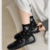 Calcetines Apilables de Encaje con Lunares y Moño 2024, Calcetines de Media Pantorrilla Absorbentes de Sudor, Calcetines Dulces Japoneses de Media Pantorrilla para Mujer, Tendencia