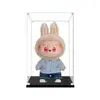 Adecuado para Bubble Mart Labubu Novena Generación Labubu FLIPWITHME Muñeca de Vinilo Cubierta de Caja de Exhibición Acrílica
