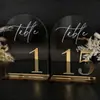 Soporte de Número de Mesa con Letra Dorada Estilo Nórdico Acrílico de Pie Tarjeta de Mesa Tarjeta de Número de Mesa de Comedor Tarjeta de Asiento para Banquete de Boda