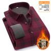 Camisa gruesa de invierno con forro polar cálido de cachemira para hombre, camisa básica de manga larga, a cuadros cepillada, casual de negocios, camisa gruesa