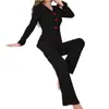 Pijama de Otoño e Invierno para Mujer con Solapa y Lazo, Moda Transfronteriza de Comercio Exterior Europeo y Americano, Conjunto de Ropa de Casa de Manga Larga y Pantalón Largo Moderno y Sexy para Mujer