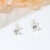 Pendientes de aguja de plata S925 de moda para viajeros, elegantes pendientes franceses, pendientes de flores frescas de verano.