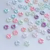 Manicura de Celebridad de Internet Flor de Cinco Pétalos con Pegatina Estéreo de Diamante Joyería para Uñas Mini Flor Blanca de Resina Estilo Ins Japonés