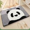 Alfombra de Piso para Baño de Panda de Dibujos Animados Fuerte Absorción de Agua Puerta de Baño Alfombrilla de Pie de Secado Rápido Entrada de Inodoro Imitación Cachemir Alfombrilla Antideslizante