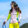 Proteção solar externa roupas de secagem rápida feminina camiseta de manga comprida feminina leve respirável secagem rápida esportes de corrida stretch caminhada escalada