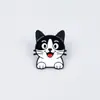 Lindo pin de esmalte con forma de gato y patrones coloridos, broche de animal de dibujos animados, accesorio decorativo creativo para ropa y mochilas de niños