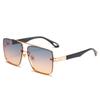 2172 gafas de sol degradadas al atardecer de doble varilla cuadradas de metal de montura grande gafas de sol para hombre y mujer Amazon al por mayor protección UV