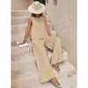 2025 Sudeste Asiático Algodón Lino Moda Casual Holgado Conjunto de Dos Piezas Top sin Mangas para Mujer Pantalones Sueltos Conjunto de Mujer Mujer