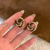 ¡El Mismo Estilo de Zhao Lusi! Aretes de Oro de Múltiples Capas con Piedra Ojo de Tigre para Mujer, Pendientes de Lujo Ligero y de Gama Alta, Pendientes Únicos y Hermosos