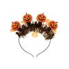 Diadema de calabaza para Halloween con luz LED, accesorio luminoso para el festival de fantasmas, Lester