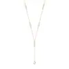 Acero Inoxidable Oro 18K Forma de Y Borla Collar Largo Cadena para Clavícula Perla Barroca Simple Francesa Joyería Transfronteriza Europea y Americana