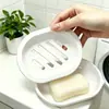Simple Jabonera Doble Capa Estilo Japonés para Uso Doméstico con Drenaje, Diseño de Estante de Almacenamiento de Caja de Jabón para Organización de Lavabo de Baño