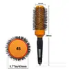 Peine de Tubo de Aluminio Resistente a la Temperatura de Cerámica Peine de Peluquería Peine de Rodillo de Cerámica para Peinar Peine Cilíndrico de Cerdas de Nylon para Cabello Rizado