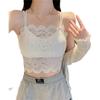 Verano Sexy Encaje Camisola Tubo Top Antiexposición Hermoso Chaleco de Espalda Celebridad de Internet Estilo Caliente Ropa Interior con Almohadillas para el Busto e Íntimos para Envolver el Busto