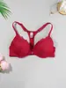 Sutiã Push-Up de Renda com Aro Fino, Fecho Frontal Push-Up, Costas Bonitas, Lingerie, Temu Amazon Shein Mesmo Estilo, Direto do Fabricante