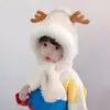 Gorro para Niños Otoño e Invierno Lindo Estilo Coreano Niños y Niñas Bebé Relleno Bufanda para Cuello Infantil Conjunto de Una Pieza Dos Piezas Protección para los Oídos