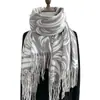 Bufanda Transfronteriza de Nuevo Otoño e Invierno para Mujer, Versátil Casual Estilo Coreano Engrosada Cálida Bufanda para Cuello, Bufanda Larga a Rayas de Moda