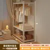 Estantería de alta calidad, armario, dormitorio, fácil de montar, adecuado para apartamentos de alquiler, perchero de metal de estilo abierto, estante de almacenamiento y armario de almacenamiento