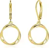 Novedad Europea y Americana Estilo Simple y de Moda Anillo de Mobius Ganchos para Orejas para Mujer, Pendientes Huecos Versátiles y Elegantes, Versátil Transfronterizo