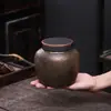 Bote de Té Dorado, Tarro Sellado de Cerámica, Tarro de Almacenamiento a Prueba de Humedad, Bote de Té Pu'Er para el Hogar, Caja Vacía Vintage, Artículo de Regalo de Alta Gama