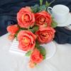 4 cabezas de flor artificial Doriota rosa decoración casera Día de San Valentín flor de seda flor falsa arreglo floral boda flor artificial