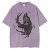 [Transfronterizo 230g] Camiseta Estampada para Hombre con Gráfico de Calavera Camiseta Casual Street Wear Algodón Top para Hombre
