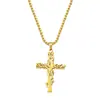 Fornecimento Transfronteiriço de Moda Masculina Personalizada Colar com Pingente de Cruz de Aço Inoxidável Versátil Estilo Hip-Hop Corrente de Pérolas Atacado