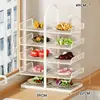 Estante de Preparación para Cocina, Escurridor de Platos de Escritorio, Estante de Bandeja de Ingredientes para Hot Pot Multicapa del Hogar, Estante de Almacenamiento para Tazones y Platos