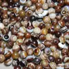 Contas de Ágata Polida Envolvidas em Seda com Furos, Contas Soltas Redondas para Joias DIY, Adequadas para Fazer Pulseiras, Correntes de Contas, Contas de Combinação, Pingentes e Charms