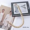 Cadena de perlas para bolso de mano, cadena de perlas para bricolaje, moderna funda para teléfono móvil, cadena colgante resistente a caídas, cadena de metal multicapa que combina con todo, con cuentas