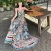 [Estilo Boho] Vestido Retro con Tirantes, Vestido Largo Femenino sin Espalda para Vacaciones en la Playa