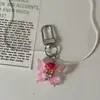 Llavero Transparente Floral de Mariposa Ins Simple Dulce Colgante Girly Accesorio para Mochila de Estudiante Regalo