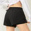 Pantalones Cortos Deportivos de Verano para Mujer, Sueltos, de Secado Rápido, Huecos, Transpirables, Antideslizantes, para Correr, Yoga, Falsos de Dos Piezas, de Tres Puntos