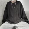 Camiseta de Manga Comprida Plissada Texturizada Abstinência Nova Primavera e Outono para Homens Nicho Escuro Anti-Rugas Moletom para Usar por Baixo para Homens